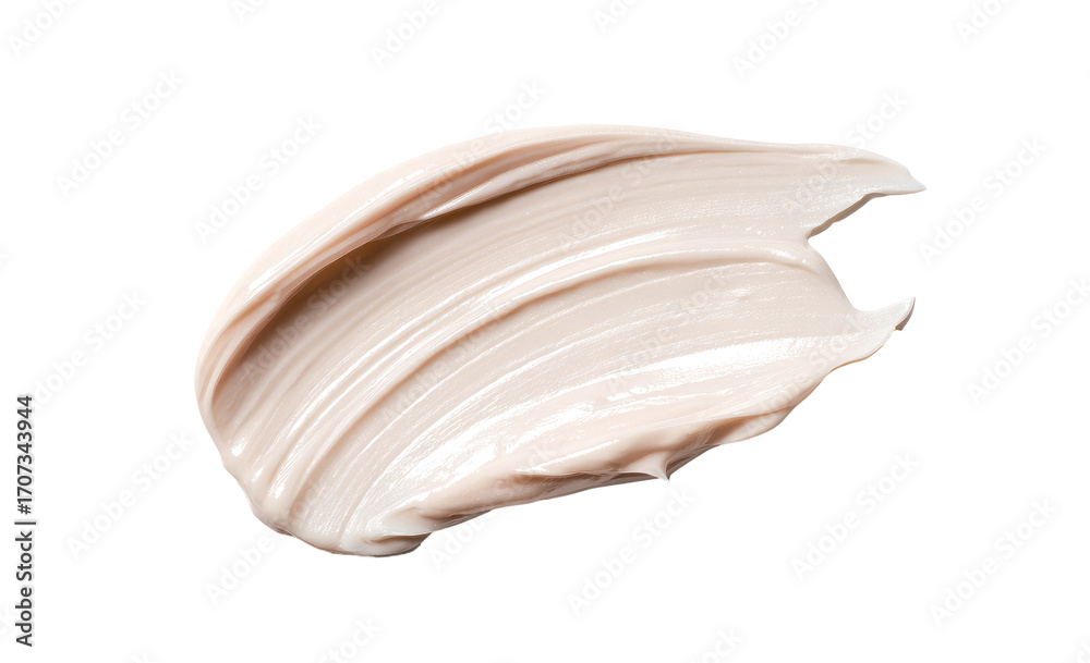 Naklejka premium Creamy light beige cosmetic smear on black background