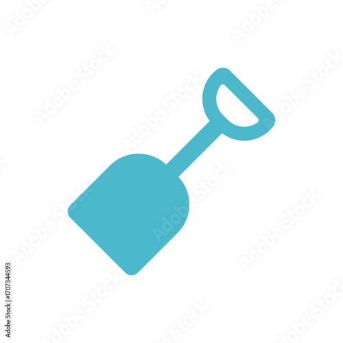Spade icon in color for summer, beach, and kids play visuals.