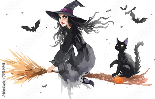 witch with a broom