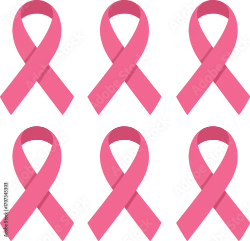 Pink ribbons for breast cancer awareness