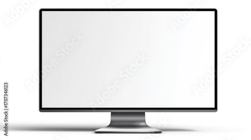 Vibrant Color Visual of Sleek Desktop Monitor Blank Screen on Transparent Background