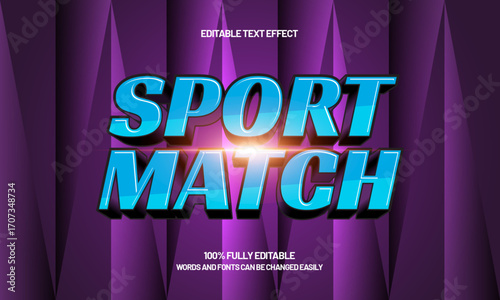 sport match editable text effect for game