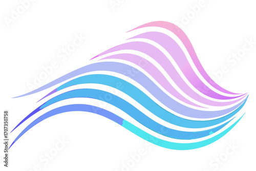 Abstract Gradient Ripple Background – Blue, Pink and Purple Vertical Waves