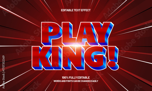 play king editable text effect for game
