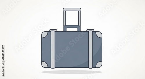 Stylish rolling suitcase illustration for travel and adventure, perfect for vacation planning and luggage design, ideal for travel blogs and travel agency promotions, vector graphic