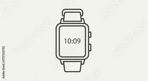 Modern smartwatch displaying time on screen, sleek wearable technology for connected lifestyles, perfect for tech-savvy professionals and everyday convenience