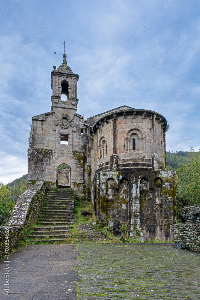 Naklejka premium Monastery of San Juan de Caaveiro in Fragas do Eume