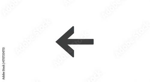 Simple, modern, dark grey arrow pointing left, perfect for directional cues, navigation, and clear communication in digital and print designs