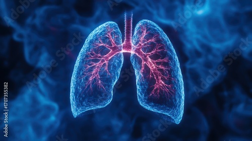 Human lungs anatomy illustration