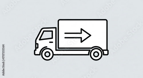 Dynamic delivery truck icon symbolizing fast logistics and shipping services, ideal for modern transportation and e-commerce platforms