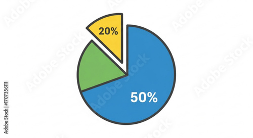 Dynamic pie chart visually representing data distribution and percentage breakdown for business analysis and reporting needs