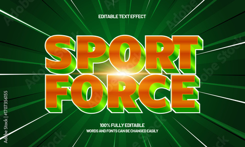sport force editable text effect for game