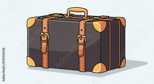 Classic vintage suitcase ready for adventure, evoking nostalgia and the excitement of travel, perfect for conveying journeys and exploration.