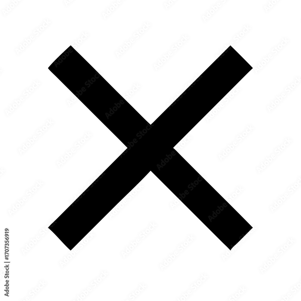 Obraz premium Close X solid icon on white background