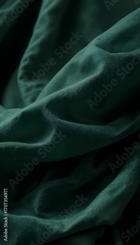 wrinkled dark green cloth.