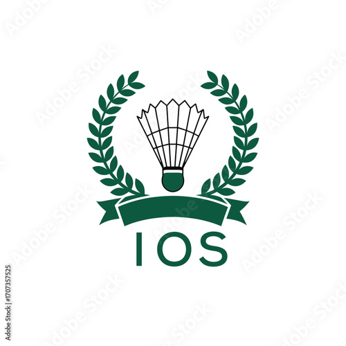 IOS Badminton Company logo. IOS Championship logo design for entrepreneur and business. IOS sports tournament best icon.
