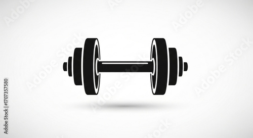 Black Dumbbell Icon