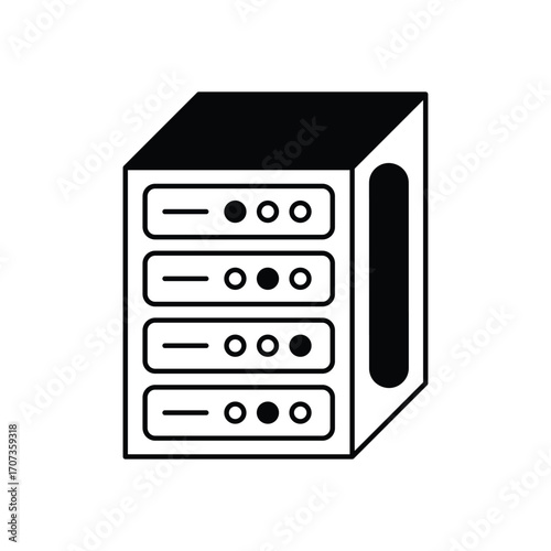Server Rack Glyph Vector Icon