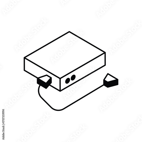 External Hard Drive Glyph Vector Icon