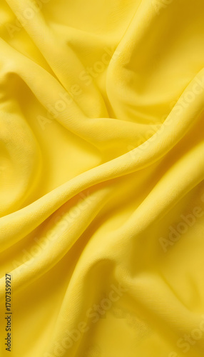 Bright yellow fabric with soft wrinkle texture.