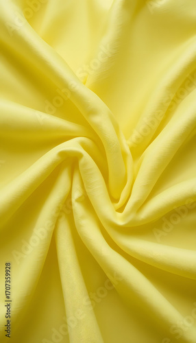Bright yellow fabric with soft wrinkle texture.
