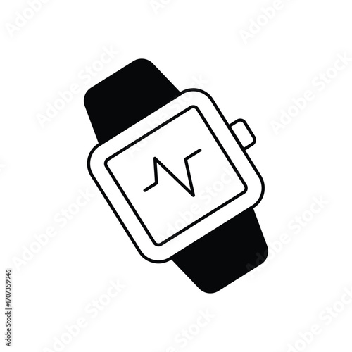 Smartwatch Glyph Vector Icon
