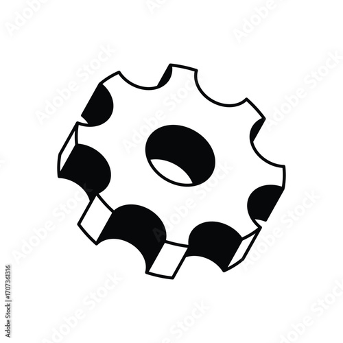 Settings Gear Glyph Vector Icon