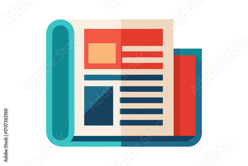 newspaper icon isolated on white