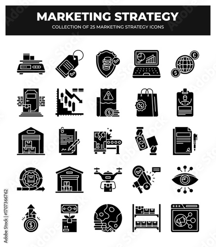 Collection of 25 Marketing Strategy Icons: Boost Your Business Growth