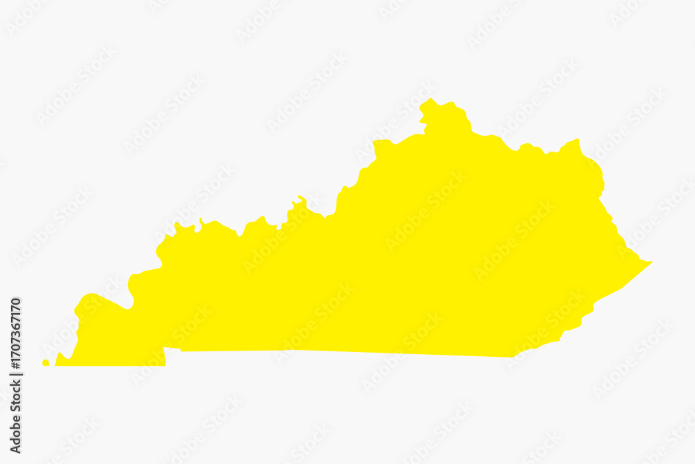 Fototapeta premium Vector graphic artwork suitable for print and web containing flat detailed map of KENTUCKY