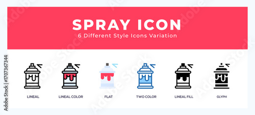 Spray vector icon. with different styles vector illustration.
