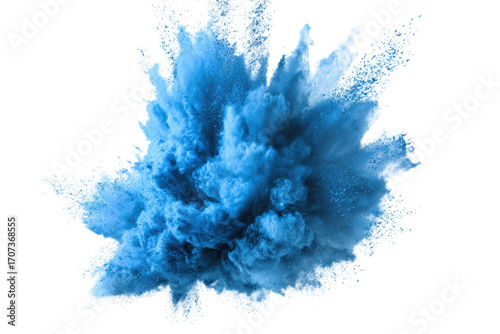 blue aquamarine turquoise color powder dust explosion PNG transparent background isolated graphic resource. Celebration, colorful festival, run or party element
