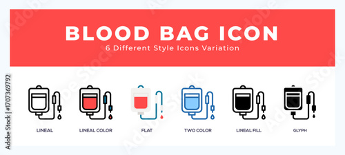 Blood bag icon for websites and apps. vector illustration