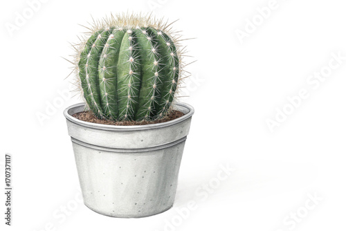 Realistic Cactus in Pot Vector Illustration Isolated PNG. Vector illustration isolated on transparent background PNG. Perfect for home decor designs, botanical illustrations, gardening projects.