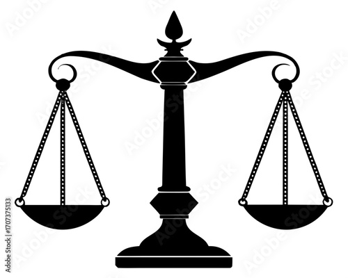 Black silhouette of a justice scale