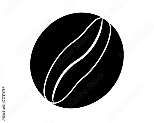 Black coffee bean silhouette