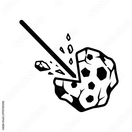 Asteroid impact illustration space economy vector graphic scalable eps icon vector