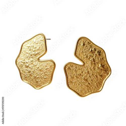 Dazzling golden earrings add a touch of glamour to any outfit, perfect for showcasing style and sophistication at any upscale event or celebration