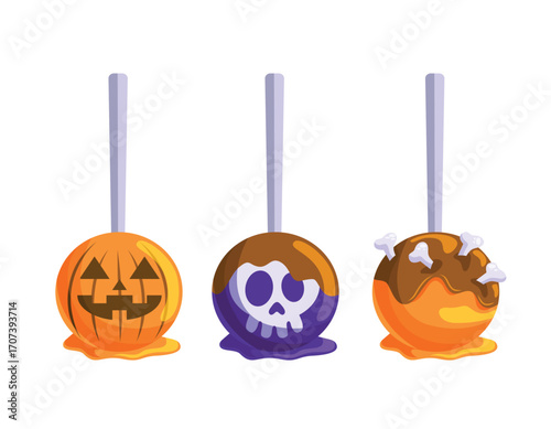 Flat design halloween candy lolipop element