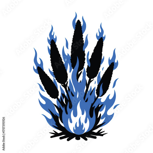 Vector illustration of a fire