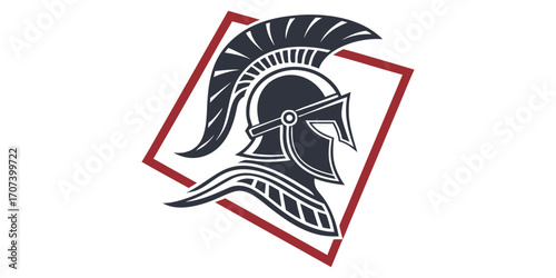 Powerful Spartan warrior helmet emblem evoking strength, courage, and ancient heroism for modern brands