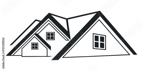 Modern minimalist residential home roofline design conveying stability security and shelter for real estate branding