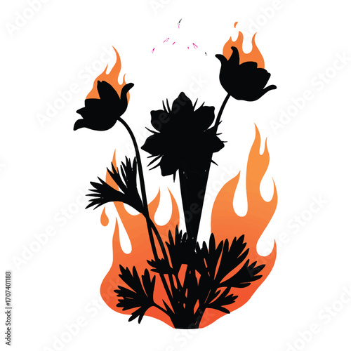 Vector illustration of a fire