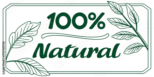100% Natural Farmer Logo organic food label