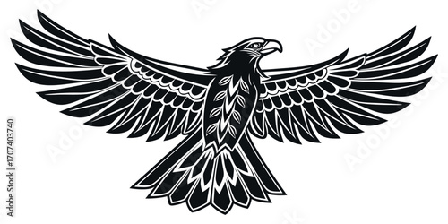 Majestic eagle soaring with open wings, a symbol of freedom, power, and strength for inspiring designs