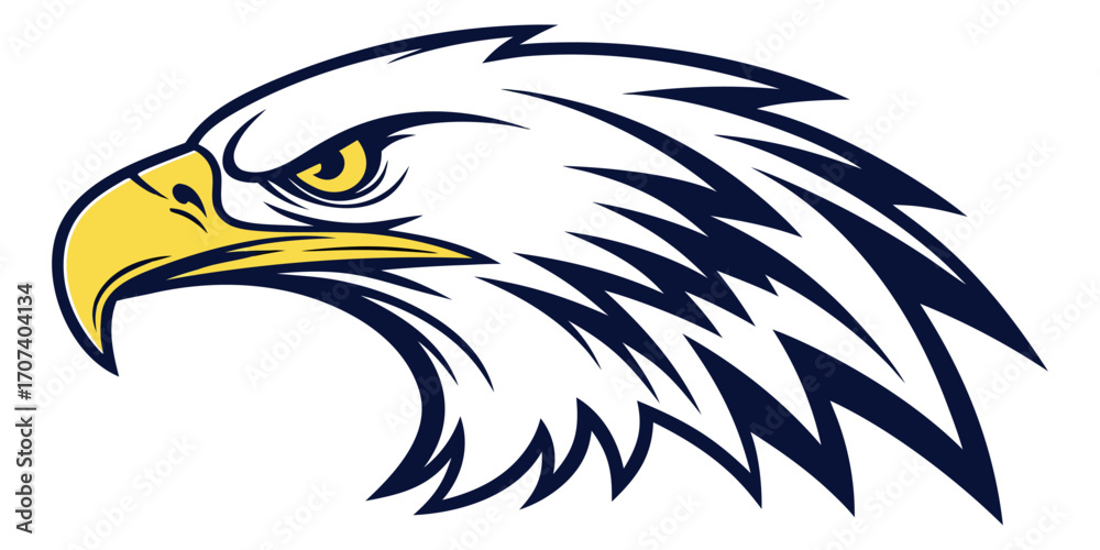 Obraz premium Powerful eagle head symbol of freedom, strength and leadership, perfect for branding and logos