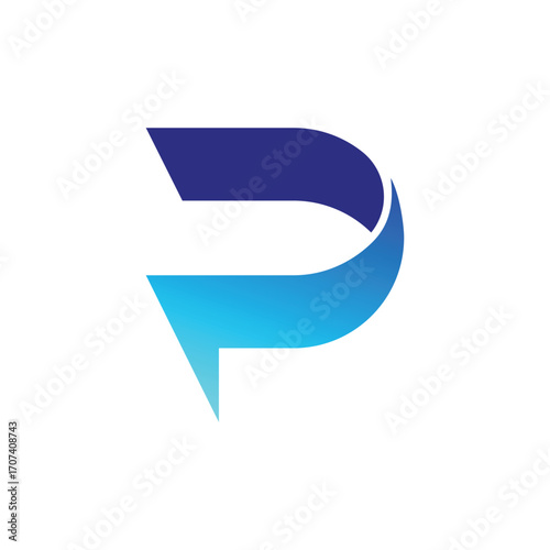 Modern P Letter Gradient Logo Free Download Modern P Letter Gradient Logo - GFXLoad