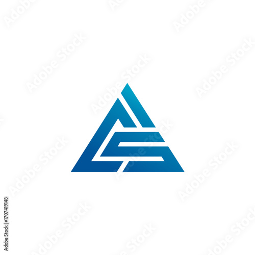 initials letter acs,cs,csa triangle logo design vector illustration template