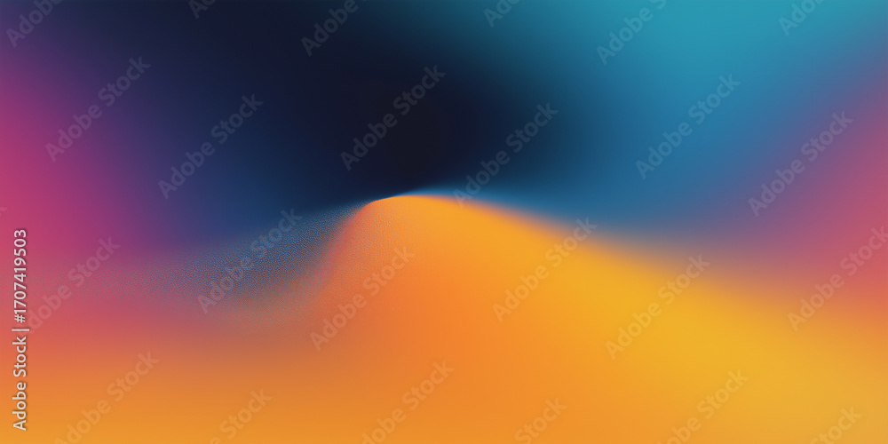 Obraz premium Abstract Gradient Background with Vibrant Orange, Blue, and Purple Colors in Smooth Halftone Texture