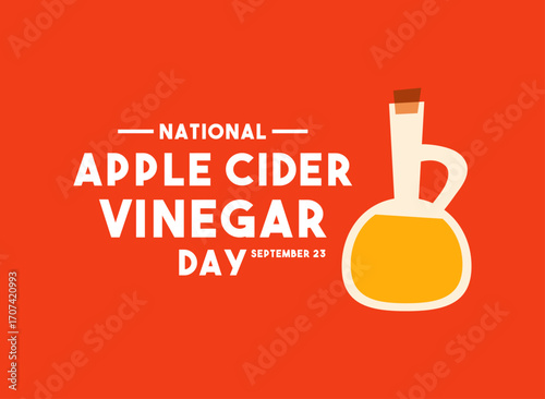 National Apple Cider Vinegar Day. September 23. Orange background.
